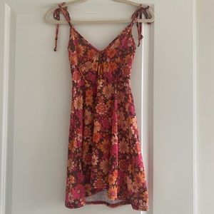 Pretty little thing floral dress with tie adjustable straps